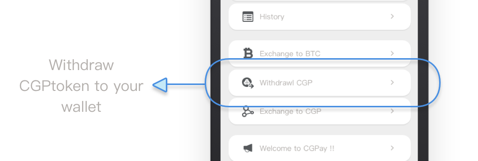 Withdraw CGPtoken to your wallet